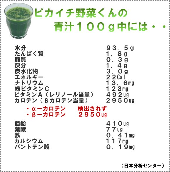 青汁１００ｇの栄養素